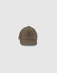 Gorra caqui oscuro bordado relieve niño -2