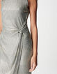 Champagne twisted jersey dress Woman-4
