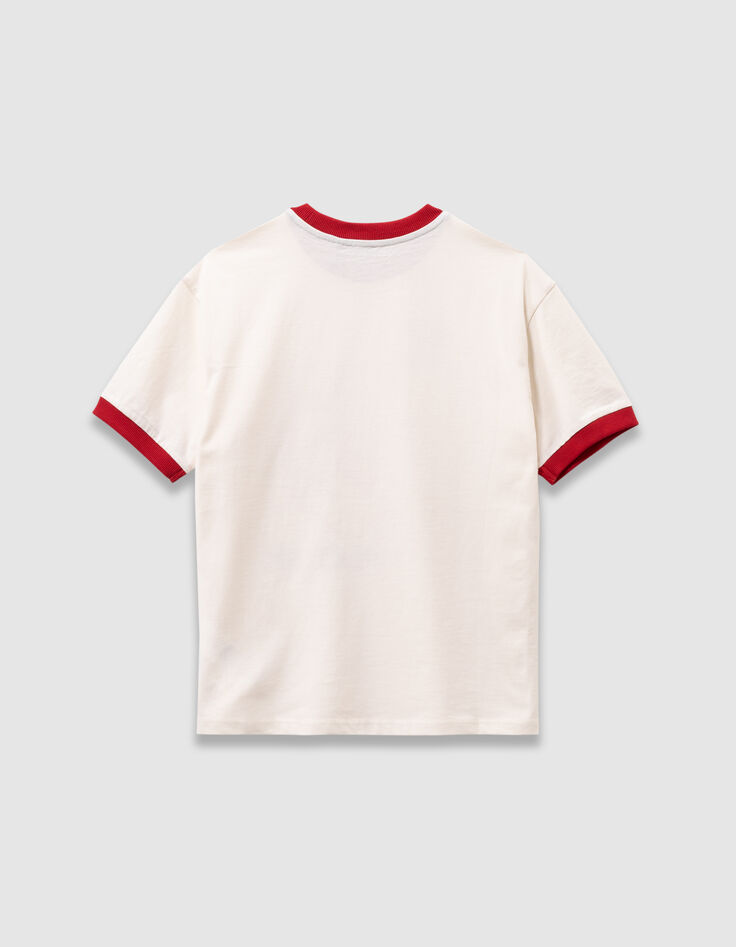 T-shirt blanc coton bio bords-côtes rouges garçon-5