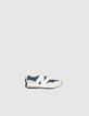 Baskets beiges et marine New Balance 327 Homme-3