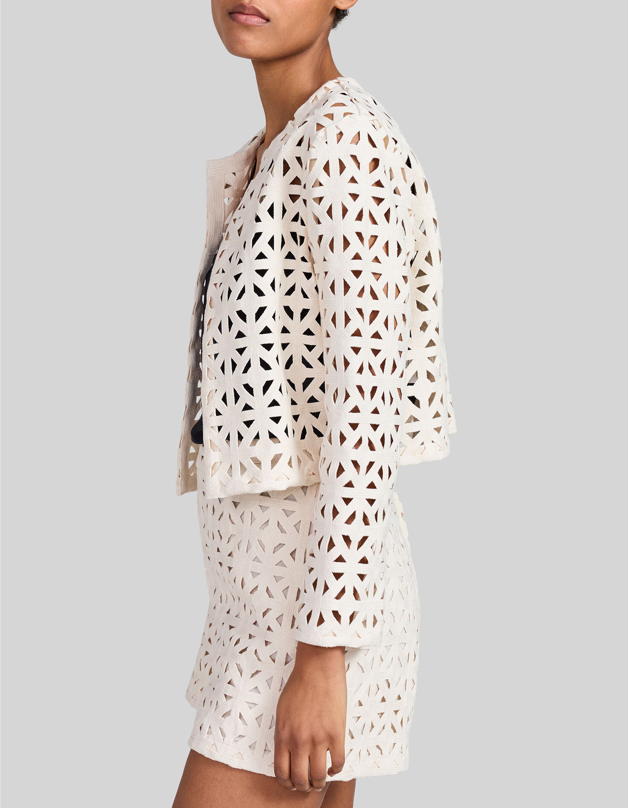 Women's ecru macramé graphic jacket IKKS