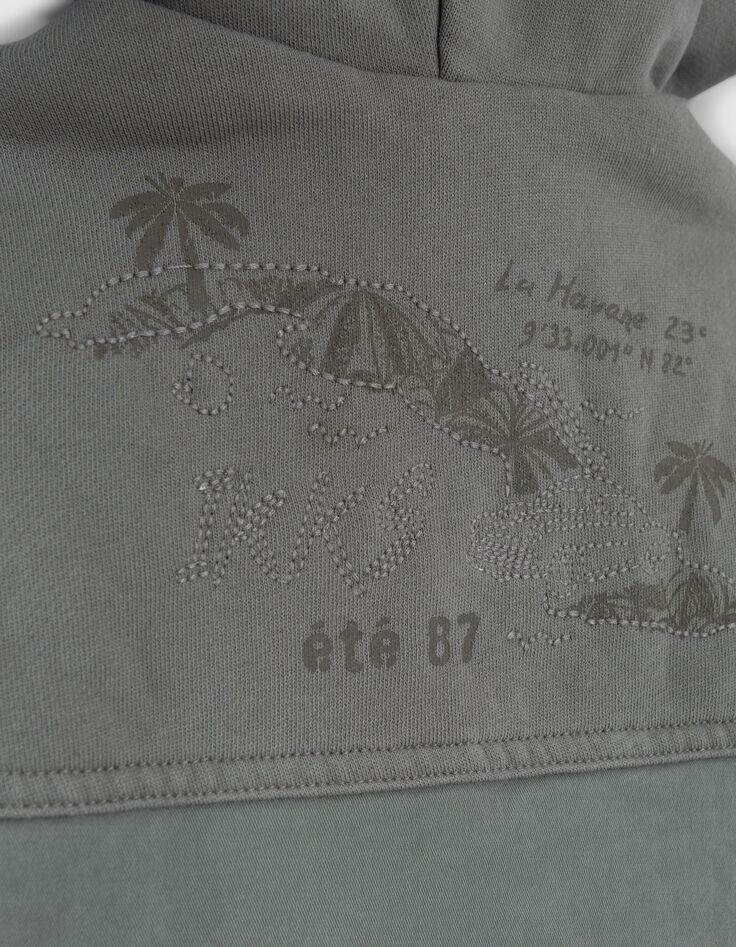 Kaki parka twee materialen babyjongens-6