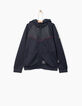 Cardigan marine bi-matière à double capuche garçon-2