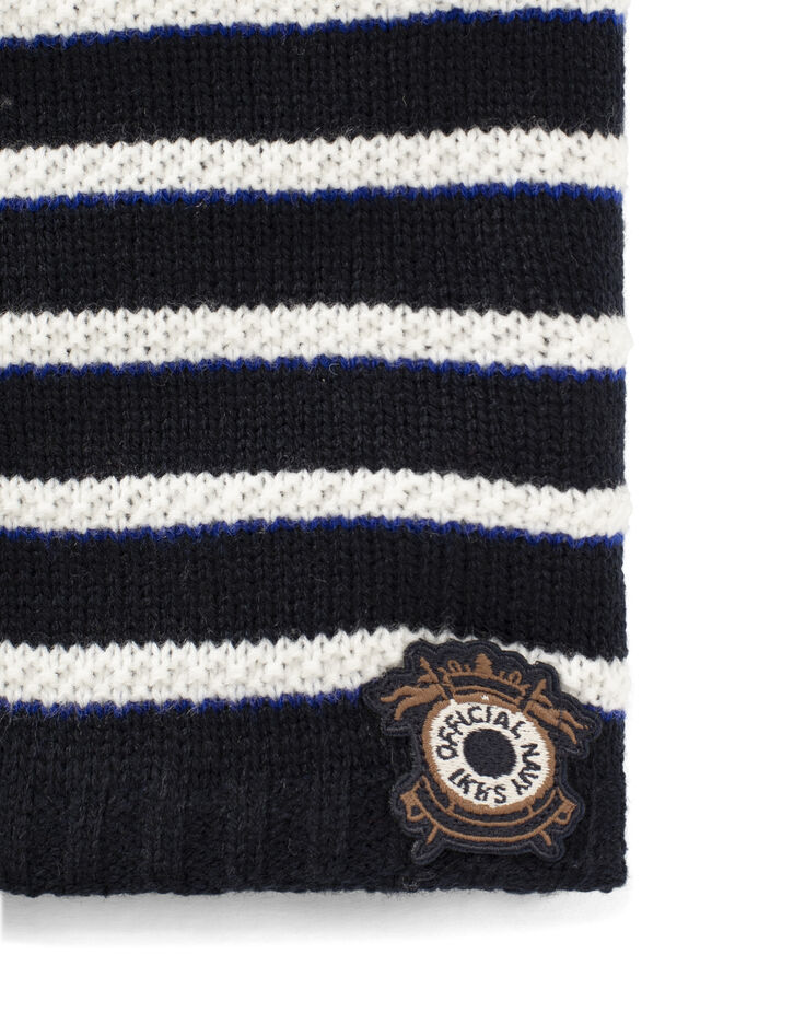 Baby boys’ navy striped knit beanie and snood-4