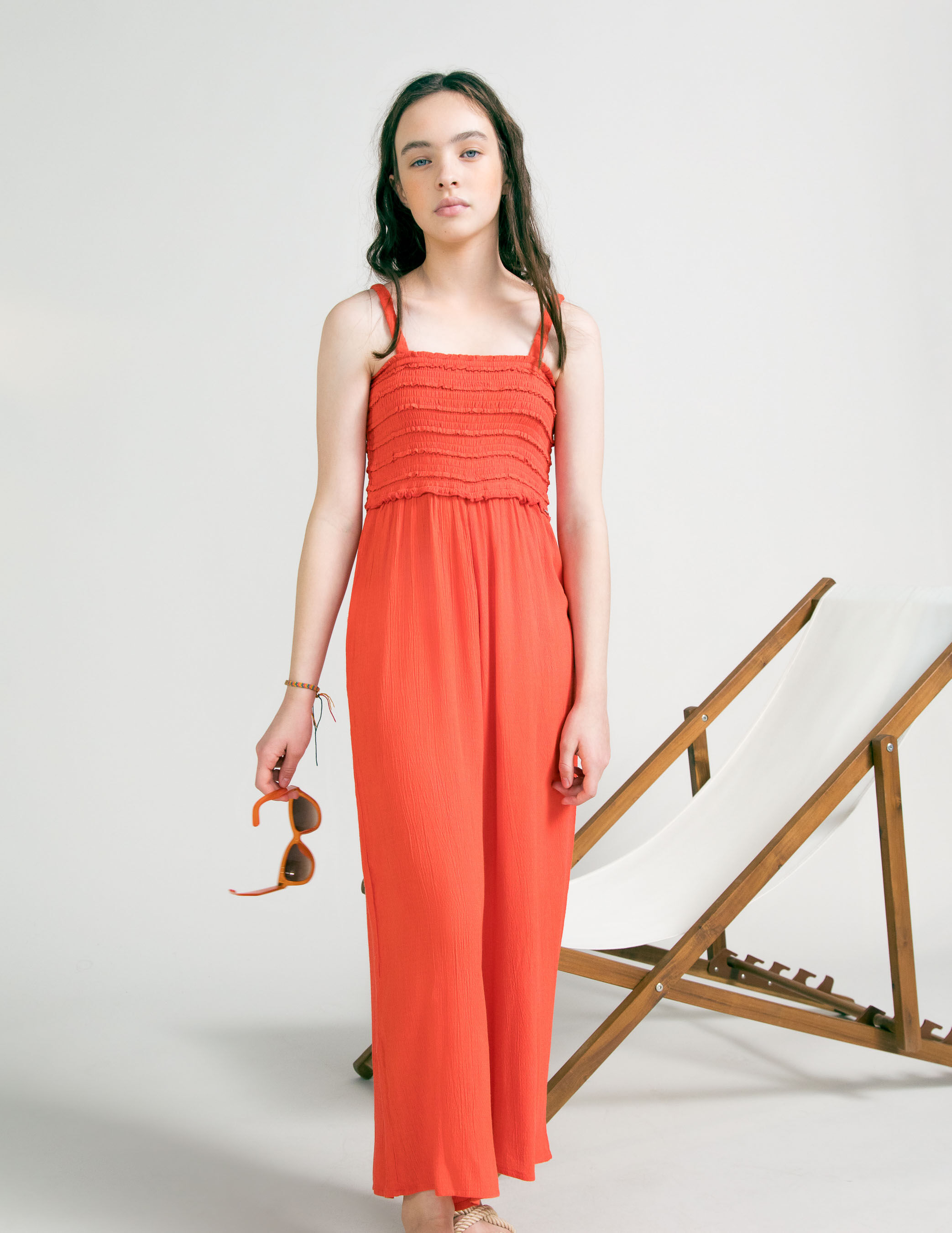 Girls red jumpsuit shop