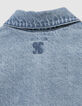 Veste sans manches en jean bleu fille-9