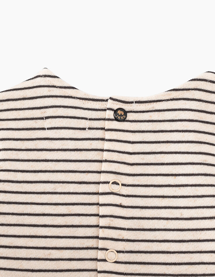Matrozenjurk in twee materialen met plooirok babymeisjes-5