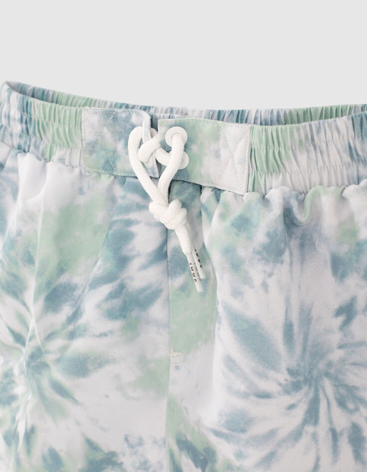 Mintgr&uuml;ne Jungenbadeshorts mit Tie-Dye-Effekt-2