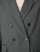Veste de tailleur grise motif fines rayures Femme-3