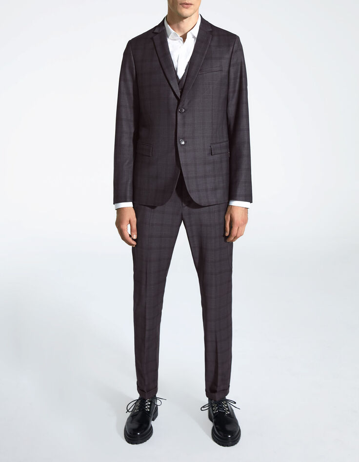 Indigoblauwe geklede broek TRAVEL SUIT ruiten Heren-4