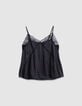 Top caraco fines bretelles noir dentelle Femme-6
