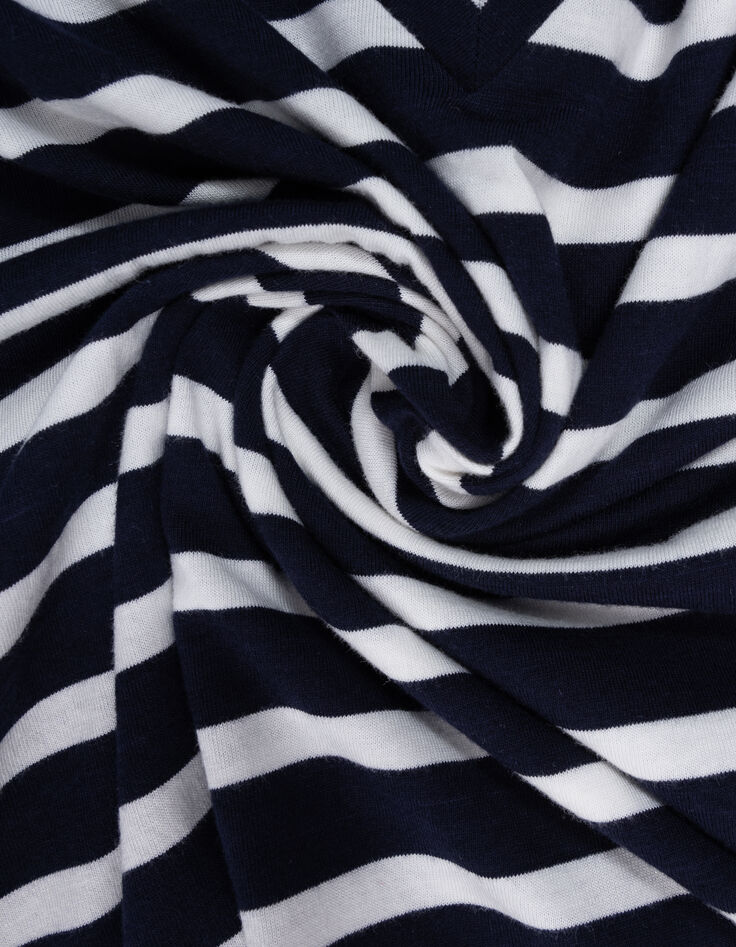 Marine-wit gestreept matrozen t-shirt met schoudervullingen Dames-7