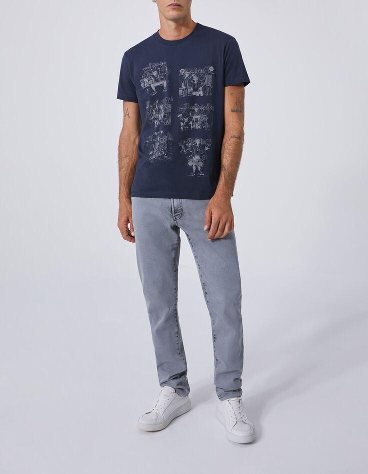 Marine T-shirt Hip-Hop stripopdruk Heren-6