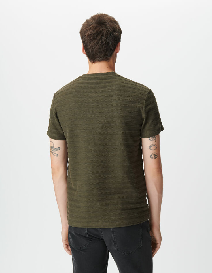 Herren-T-Shirt aus khakifarbenem Frottee-3