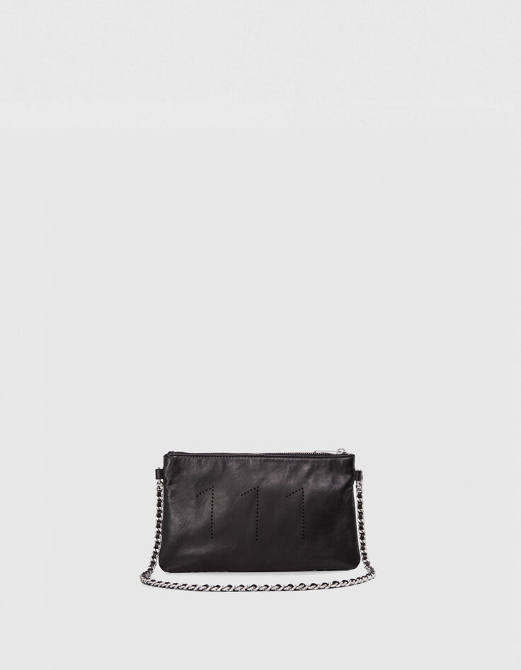 Clutch 111 negro cuero perforado-1