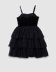 Robe bustier noire velours et tulle fille-4