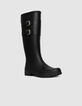 Botas de agua negras suela dentada mujer-2