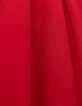 Robe longue rouge détail plissé taille Femme-6