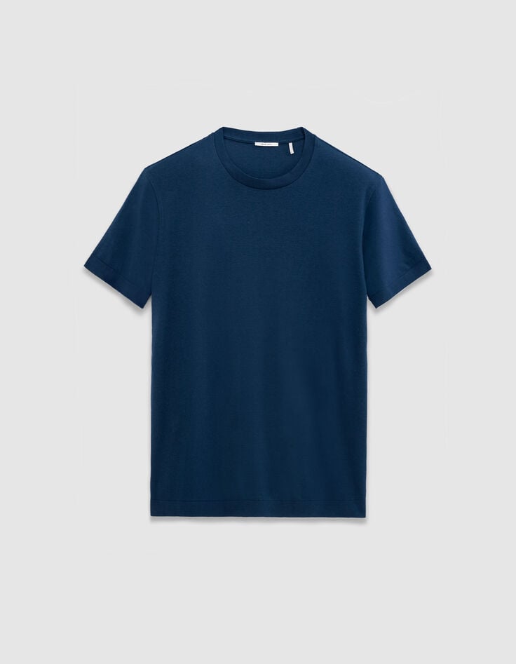 Men’s blue cotton modal short-sleeved T-shirt-5 Men’s blue cotton modal short-sleeved T-shirt-5