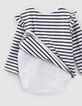 Baby’s putty marl organic cotton bodysuit with ruffles-6