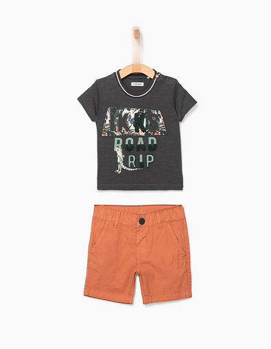 Conjunto camiseta y bermudas bebé niño  - IKKS