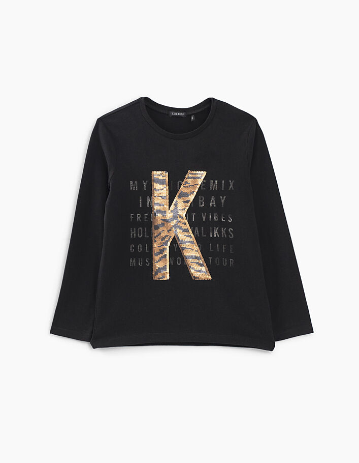 Jungenshirt mit K-Buchstaben aus Wendepailletten  - IKKS