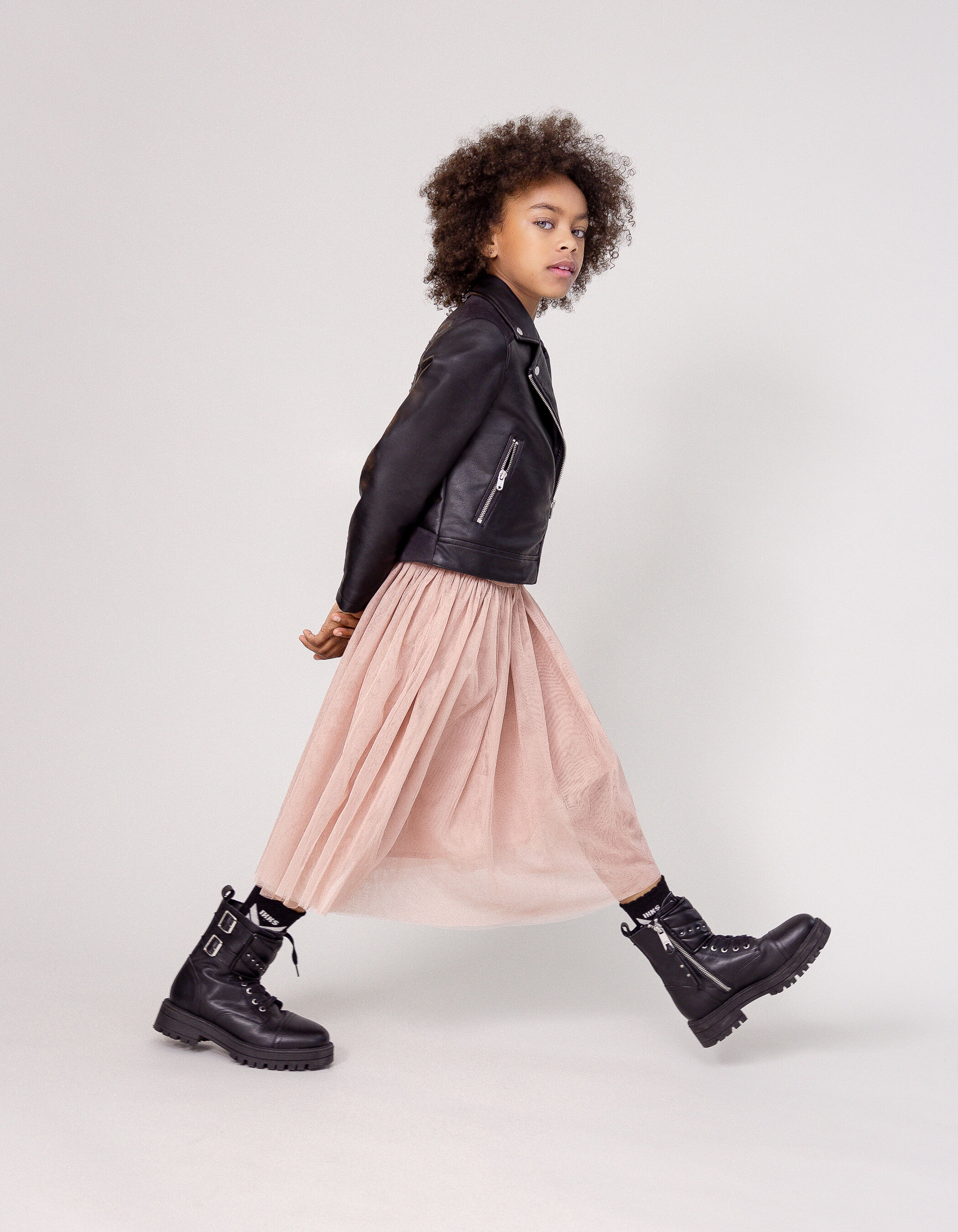 Jupe midi rose en tulle fille IKKS