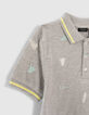 Boys’ grey marl all-over embroidery polo shirt-5