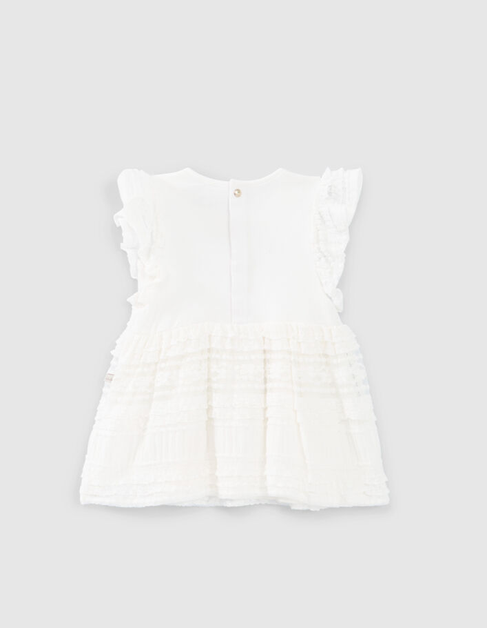 Robe cérémonie blanc cassé dentelle bébé fille - IKKS