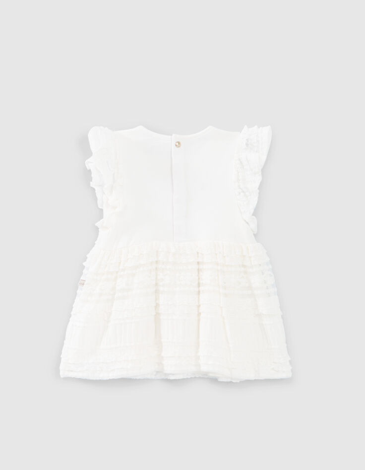 Vestido ceremonia blanco roto encaje bebé niña-2