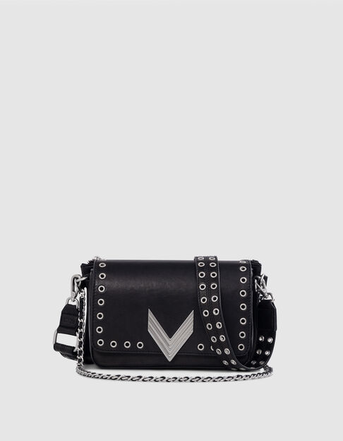 The 111 ROCK black leather eyelet detail Women - IKKS