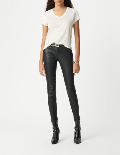 Tee-shirt lin blanc femme - IKKS