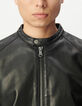 Men’s black leather jacket with zipped pockets-5