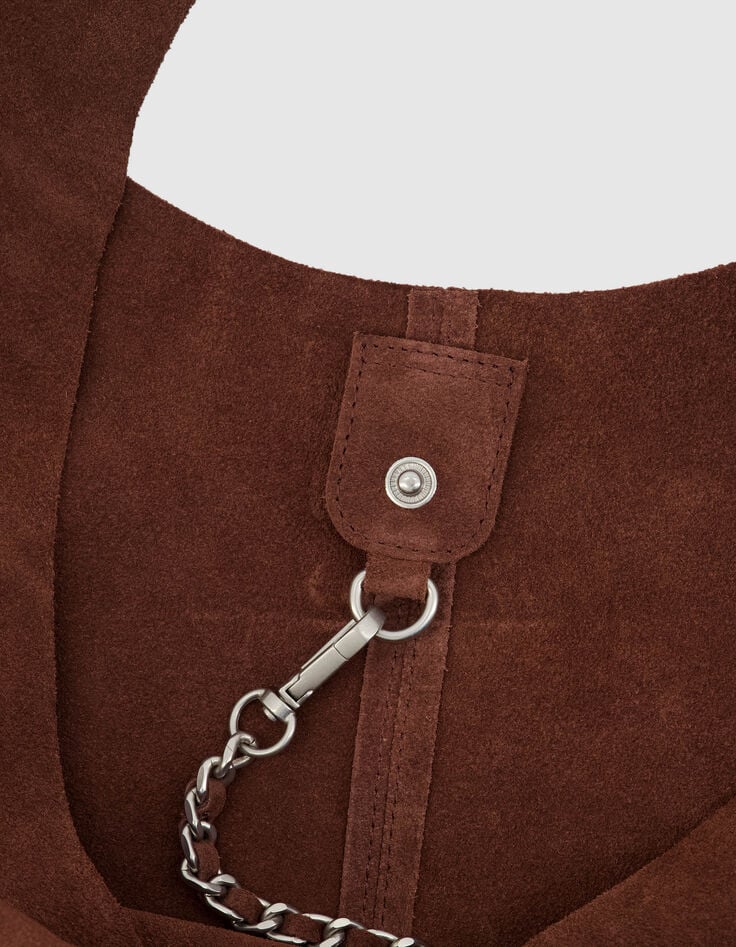 Hobo Tasche burgunderrot weiches Samt Leder Damen-4