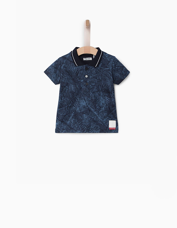 Polo bleu bébé garçon -1