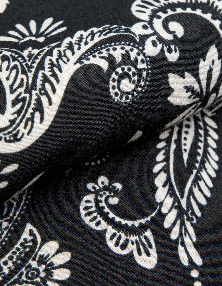 Zwarte wijde pantalon met bloemenprint voor dames-9