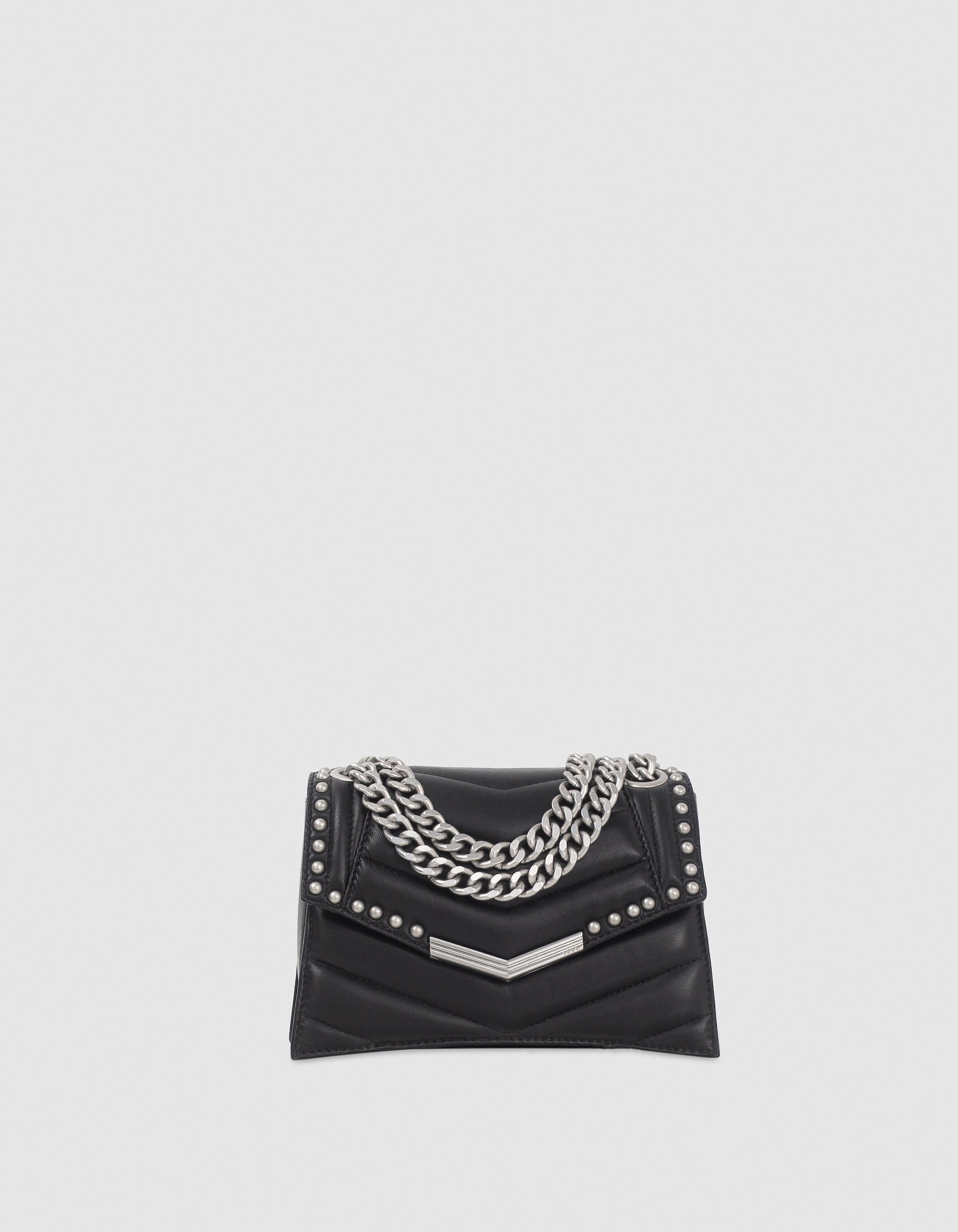 Bolso THE 1 Rock negro cuero tachuelas S mujer IKKS