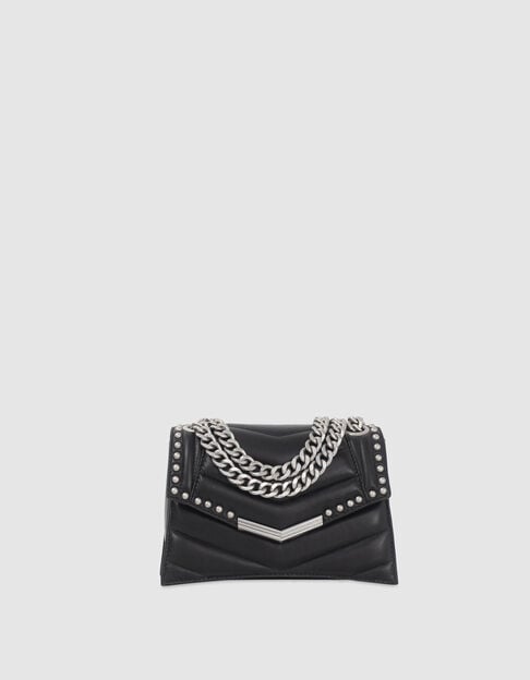 Bolso THE 1 Rock negro cuero tachuelas S mujer - IKKS