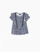 Blouse navy imprimé fleurs aquatiques fille-2