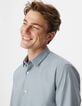 Chemise slim bleue imprim&eacute; minimaliste Homme-5