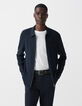 Men’s ink knit zip-up cardigan-5