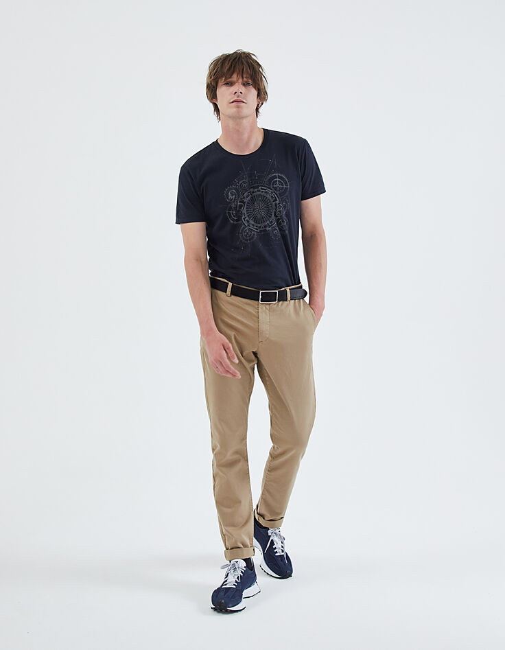 Tee-shirt marine visuel boussole Homme-5