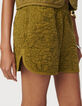 Short kaki matelassage broderies Femme-4