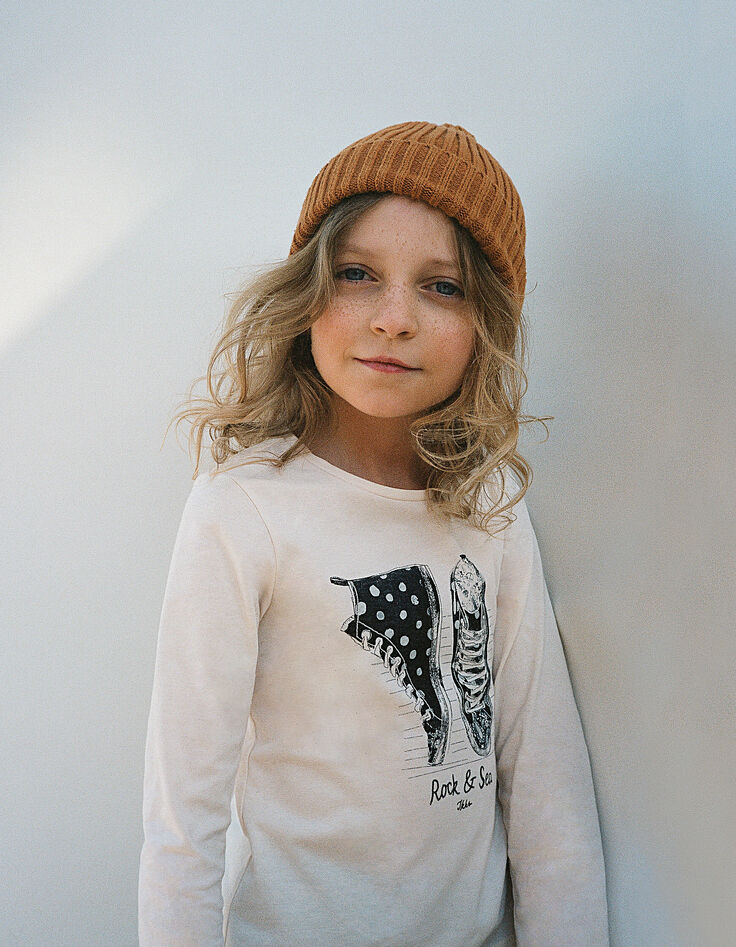 Camiseta cruda visual deportivas de lunares niña-6