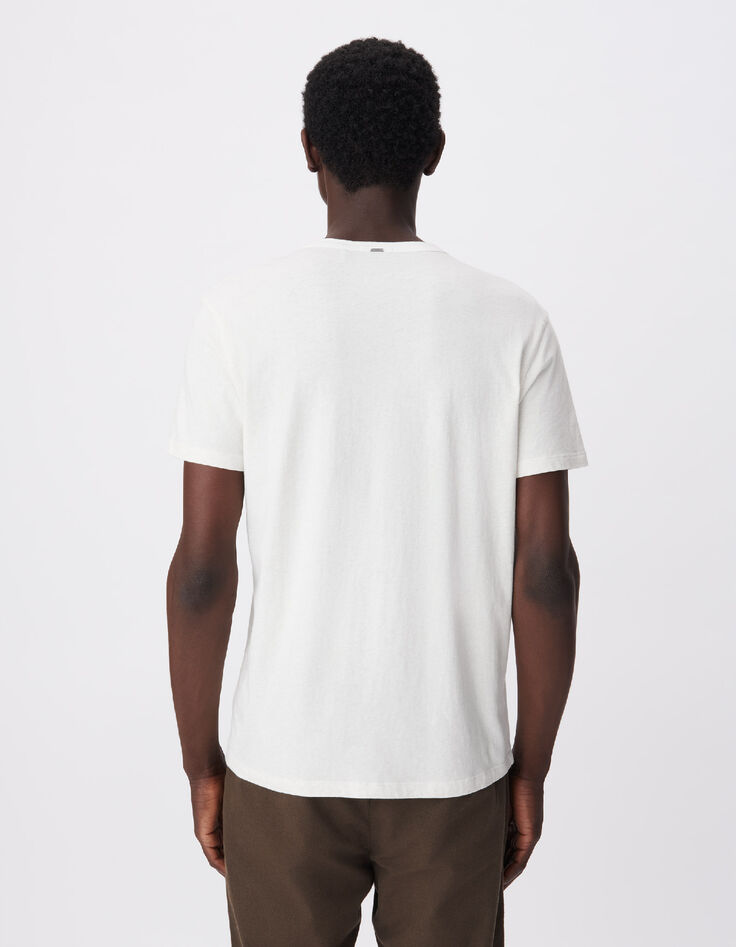 Heren-T-shirt met witte tuniekkraag-3