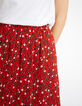 Falda larga rojo cornalina estampado flores I.Code-2