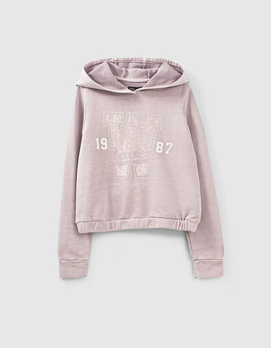 Girls’ violet hoodie with slogan - IKKS