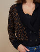 Cardigan fauve en tricot motif l&eacute;opard I.Code-4