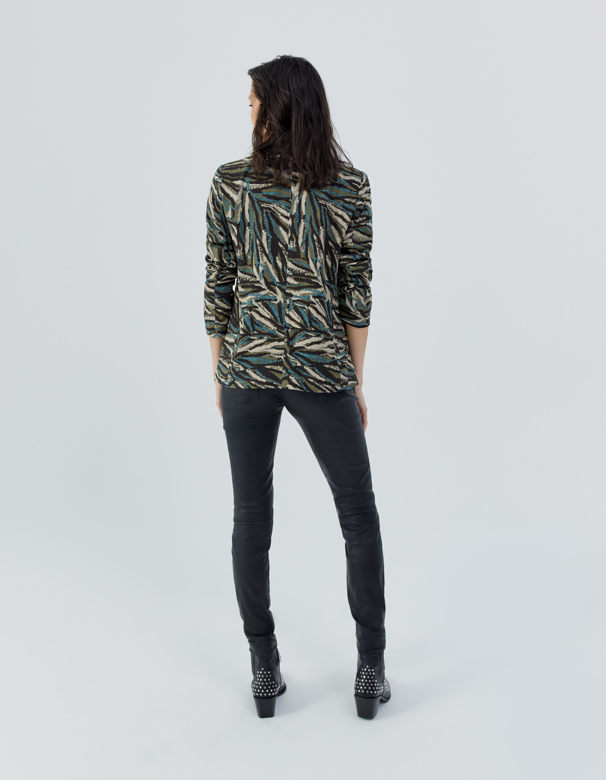 Veste de tailleur kaki imprim jungle camouflage Femme