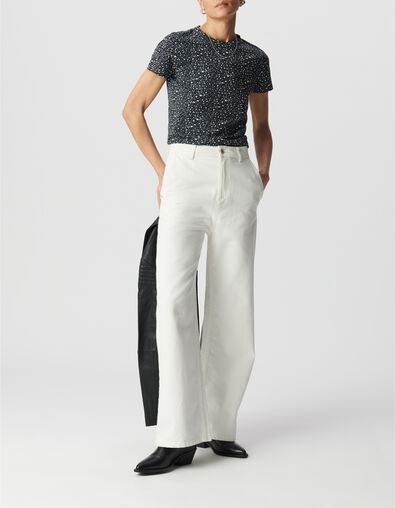 Camiseta cuello redondo gris leopardo - IKKS